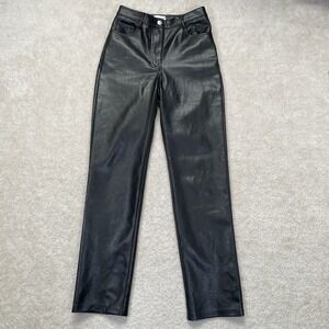 Wilfred Free Vegan Leather Pants Womens 4 Black Faux Leather